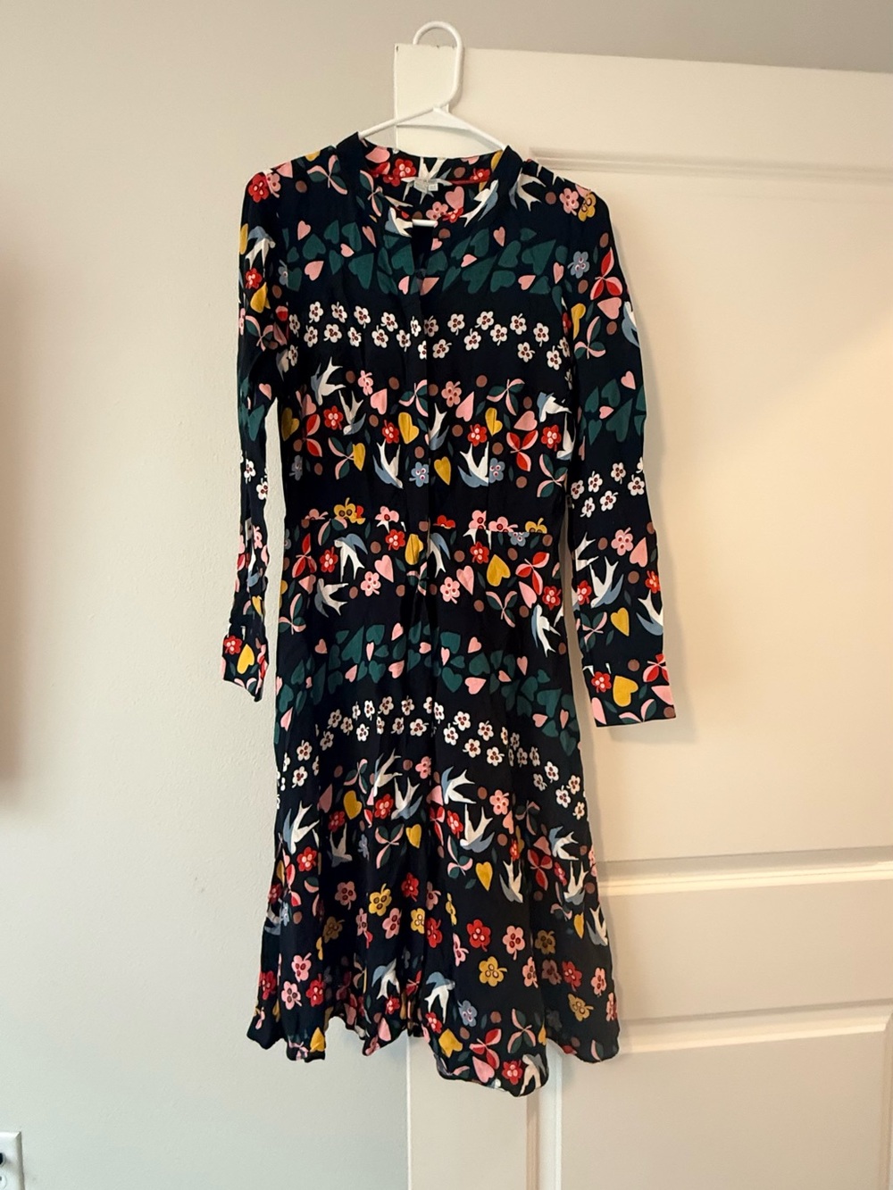 Boden Black Floral Long-Sleeve Midi Dress - Picture 6 of 11